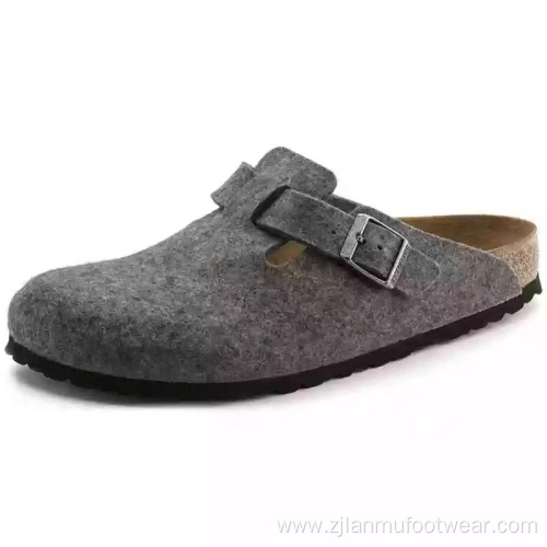 Wool felt slip-on Mule Clogs Slippers